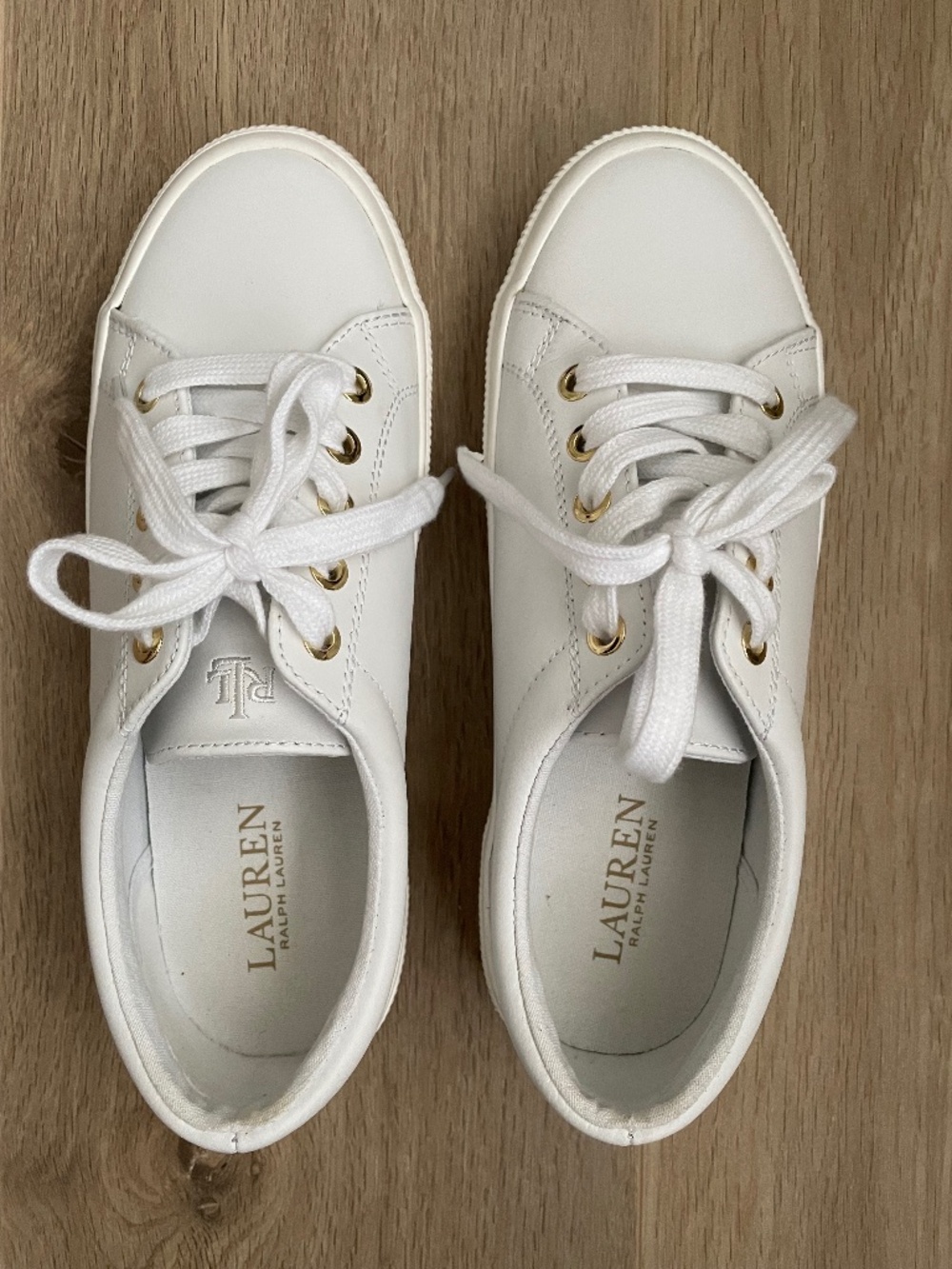 Lauren Ralph Lauren Angeline II White Leather Sneakers - Size 7
